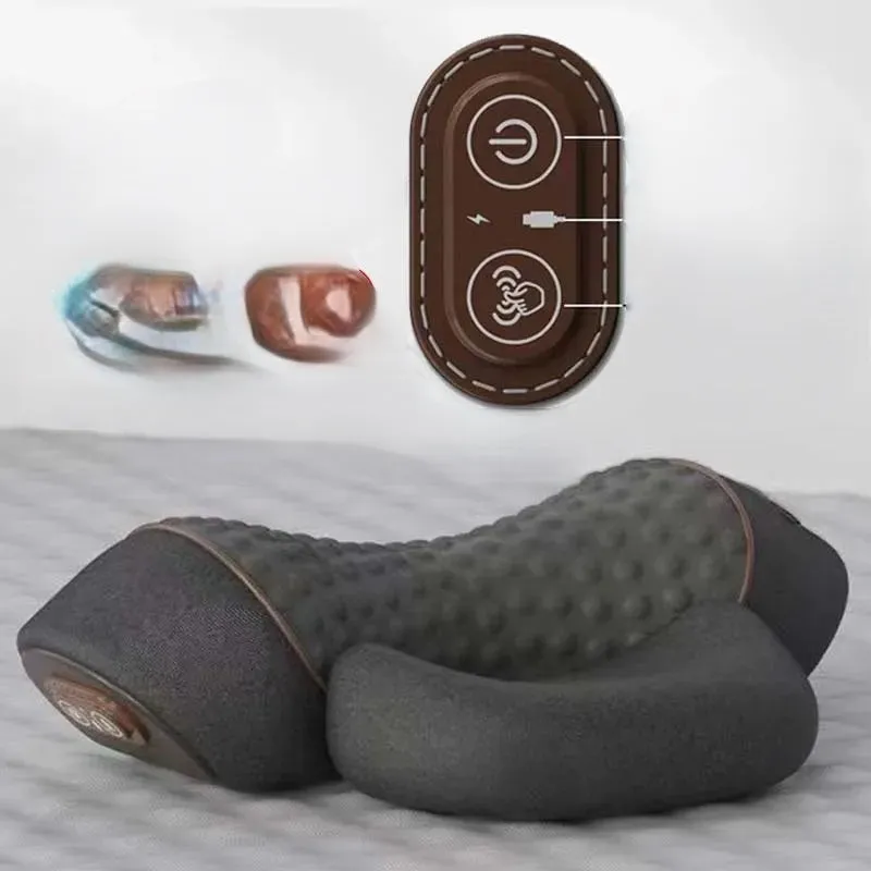 Electric Heated Neck Massage Pillow – Soothing Vibration & Memory Foam for Deep Relaxation