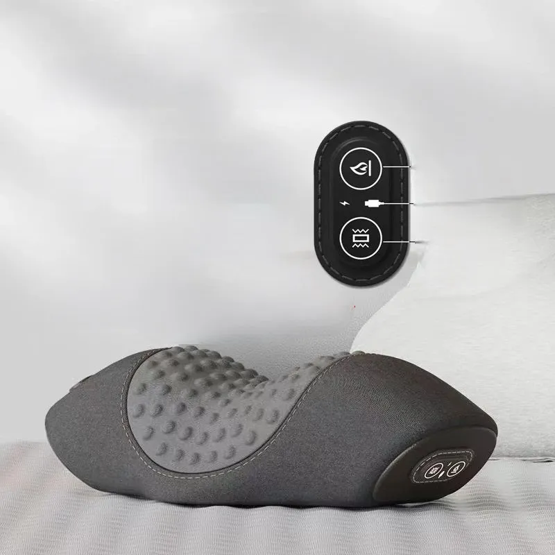 Electric Heated Neck Massage Pillow – Soothing Vibration & Memory Foam for Deep Relaxation
