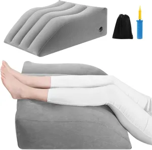 EMVANV Inflatable Leg Elevating Pillow,with Air Pump and Storage Bag Improve Circulataion and Reduce Swelling for Daily Use, Pregnant Women, People with Leg Problems(Grey)