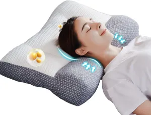 Ergonomic Pillow for Neck and Shoulder Pain, Neck Pillow Orthopedic Correction Repair Traction Contour Pillow Side Sleeper, Cervical Spine Assist Sleep（Dark Grey）