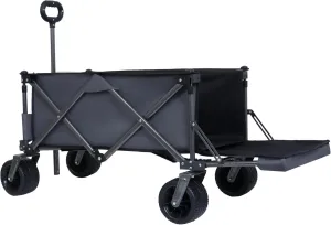 ESPIDOO Collapsible Folding Wagon Cart: 300L Heavy Duty All-Terrain Utility Wagon with 7" Big Wheels & Telescopic Handle - Portable Foldable Design for Camping Shopping Beach Outdoor - 400LBS Capacity