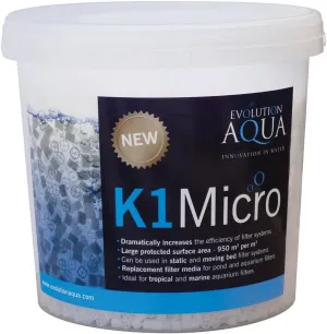 Evolution Aqua K1 Micro Media - 5 Litre Aquarium Filter Media, 290 sq ft/cu ft, High Performance, Self-Cleaning, 5 kg
