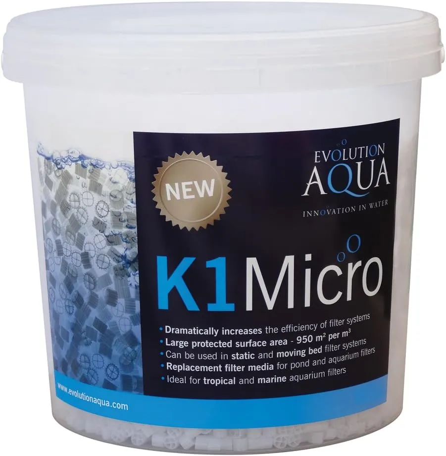 Evolution Aqua K1 Micro Media - 5 Litre Aquarium Filter Media, 290 sq ft/cu ft, High Performance, Self-Cleaning, 5 kg