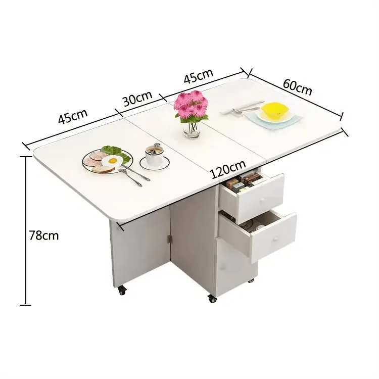 Extendable Rolling Storage Cart - Multifunctional Home Office Organizer