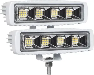 EXZEIT Waterproof Led Boat Lights, 2 pc 72W Deck/Dock Marine Lights 4000LMS 150°Flood Light, 6.3inch, 12/24 V Led Light Bar