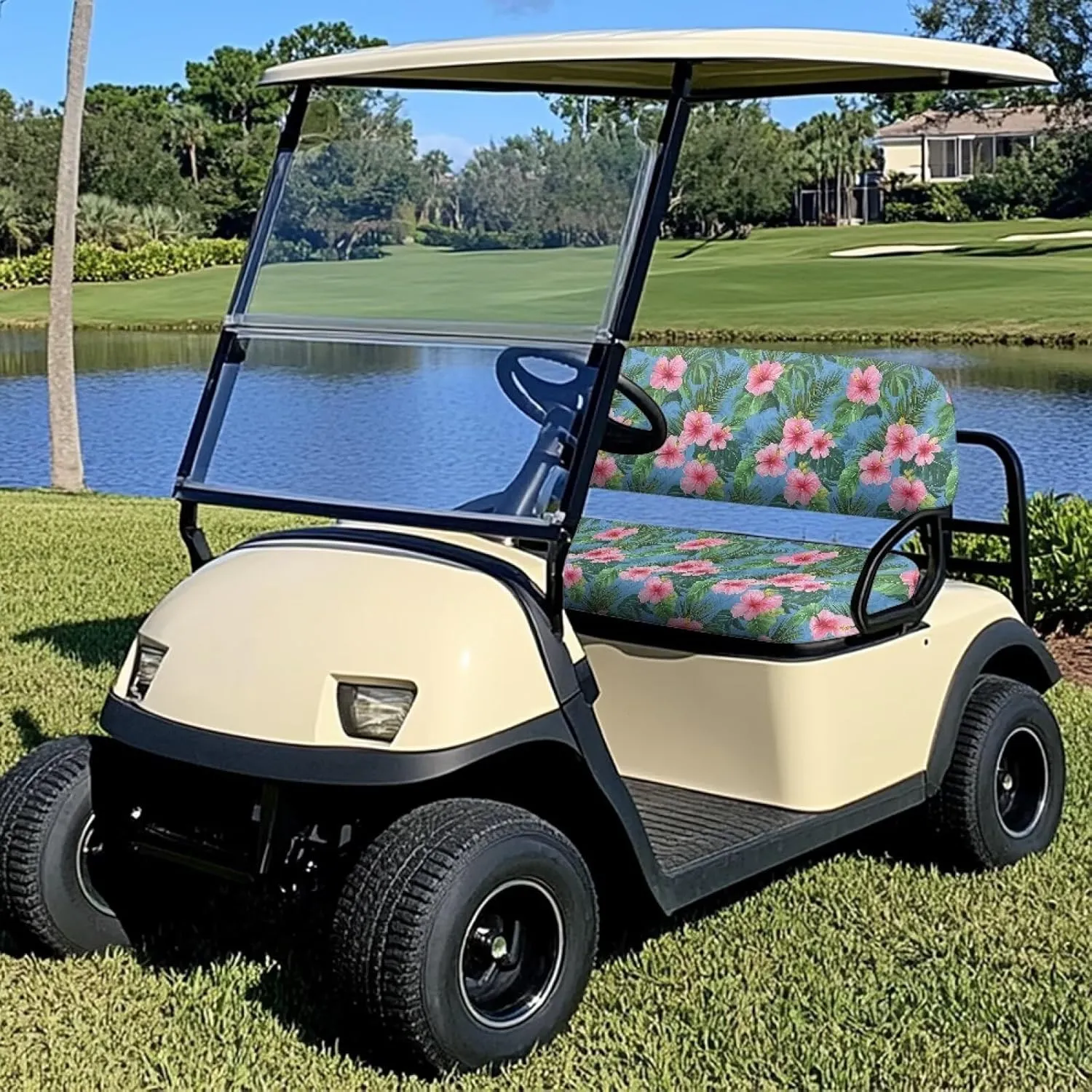 EZGO RXV Seat Covers with Elastic Edges - Heavy-Duty Universal Size for Club Car Precedent All-Season Protection