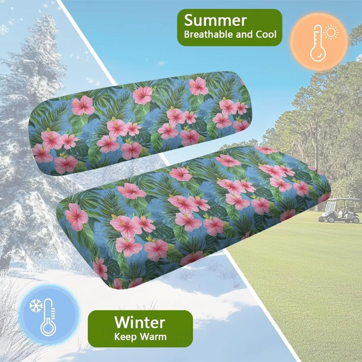 EZGO RXV Seat Covers with Elastic Edges - Heavy-Duty Universal Size for Club Car Precedent All-Season Protection