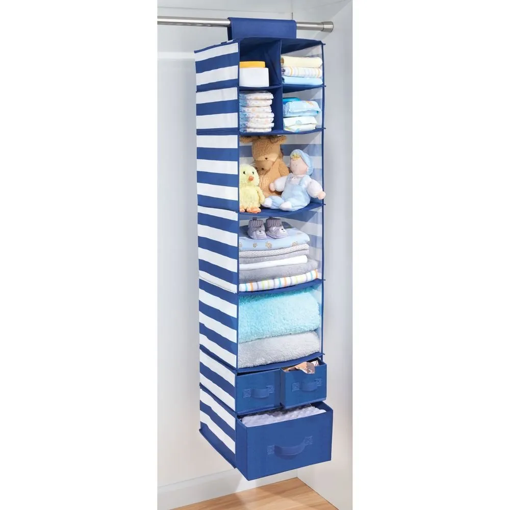 Fabric Hanging Closet Storage Organizer - Navy/White