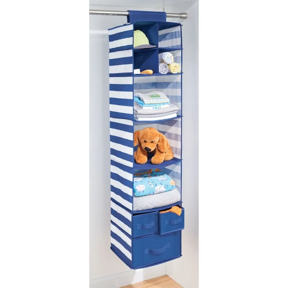 Fabric Hanging Closet Storage Organizer - Navy/White