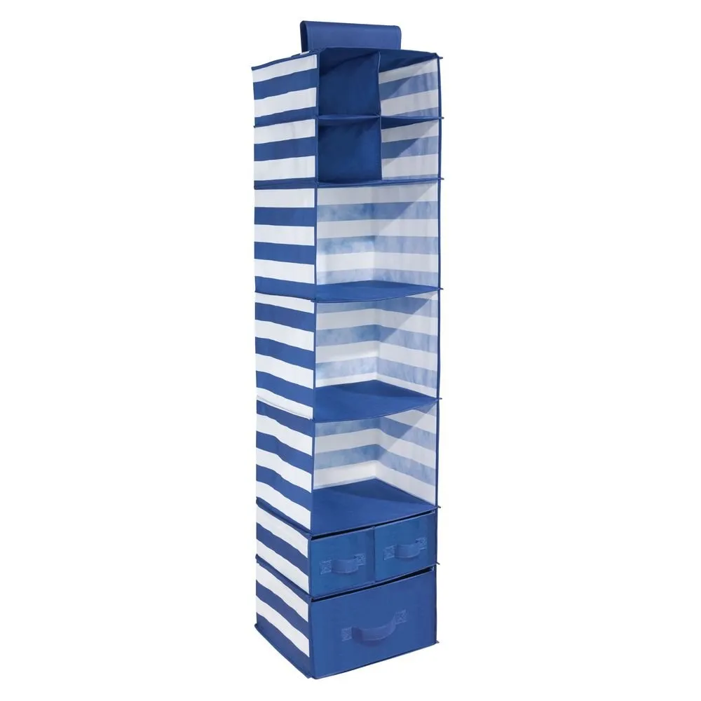 Fabric Hanging Closet Storage Organizer - Navy/White