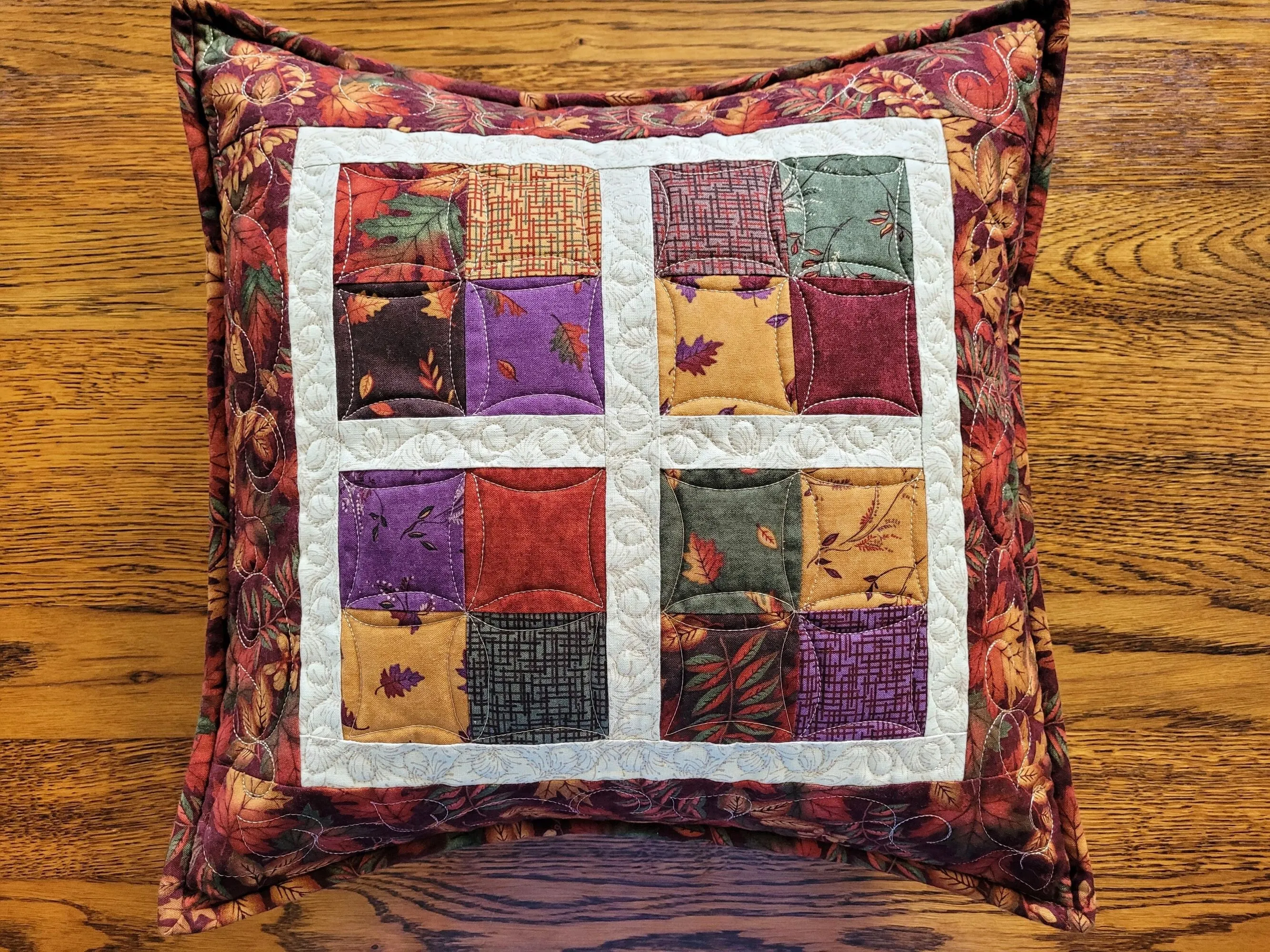 Fall Leaves Quilted Pillow