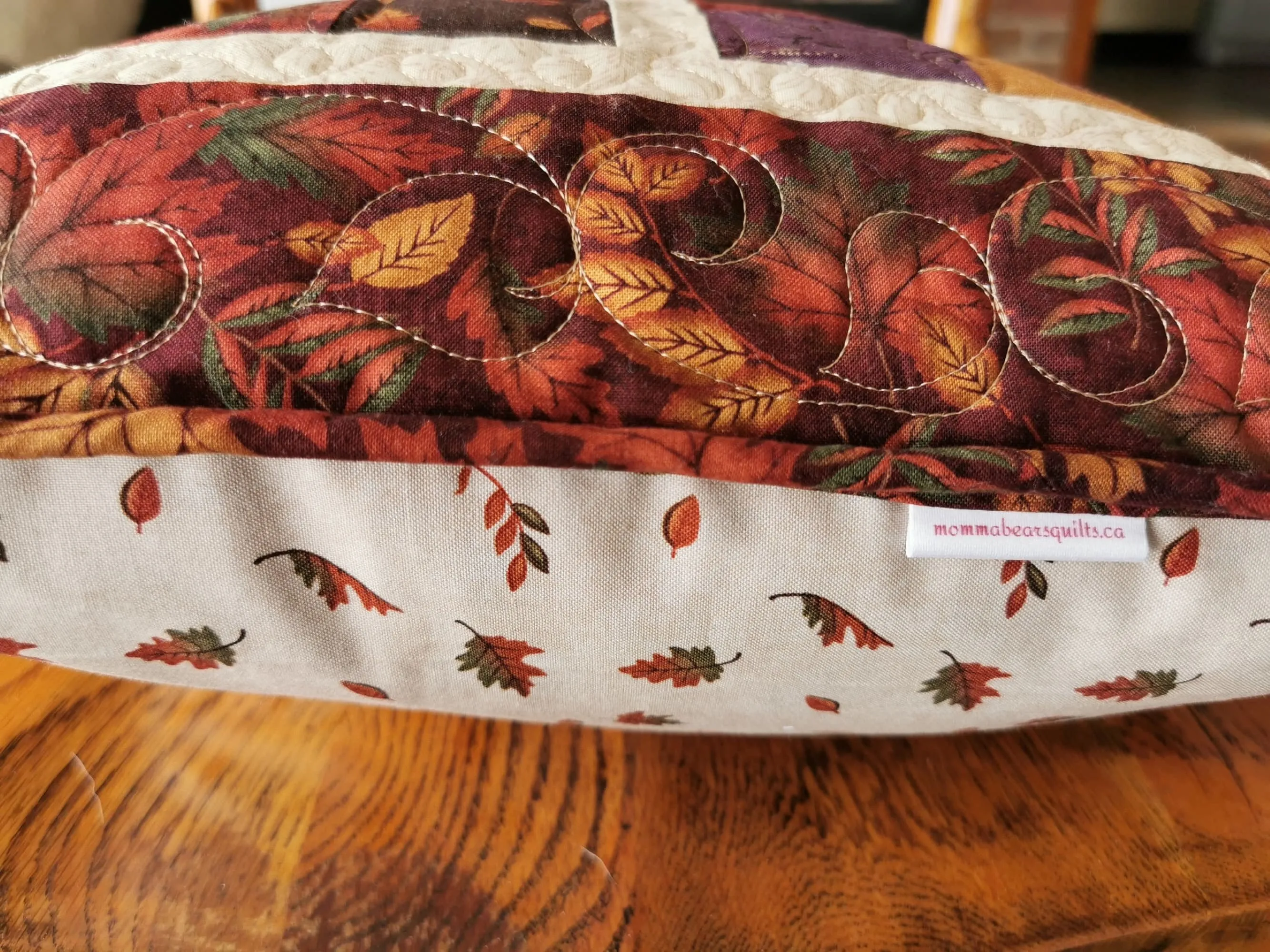 Fall Leaves Quilted Pillow