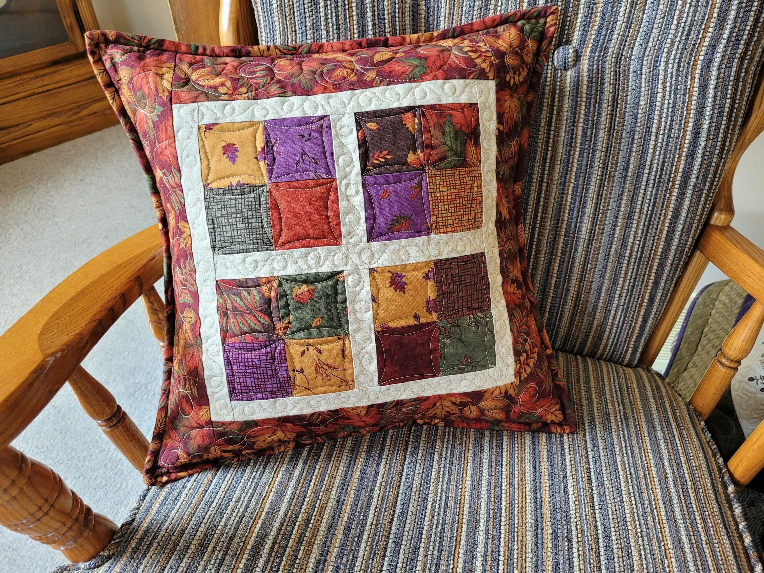 Fall Leaves Quilted Pillow