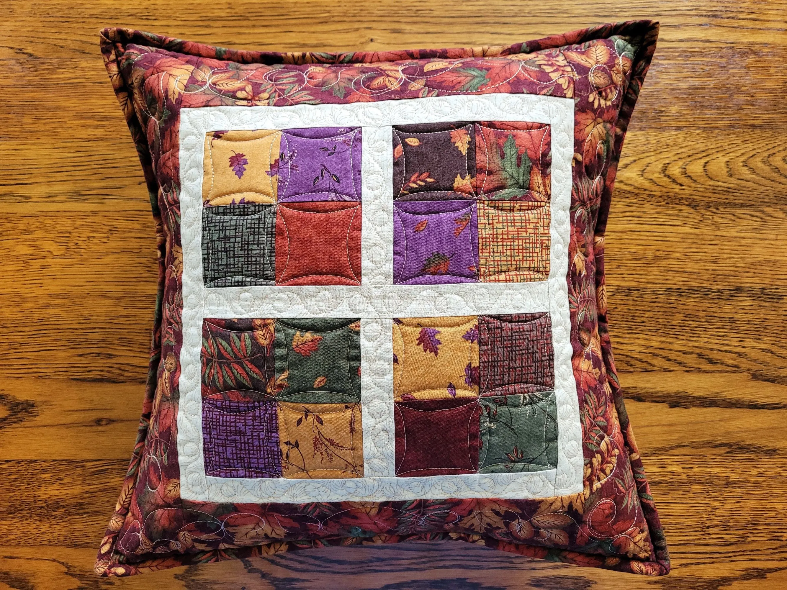 Fall Leaves Quilted Pillow