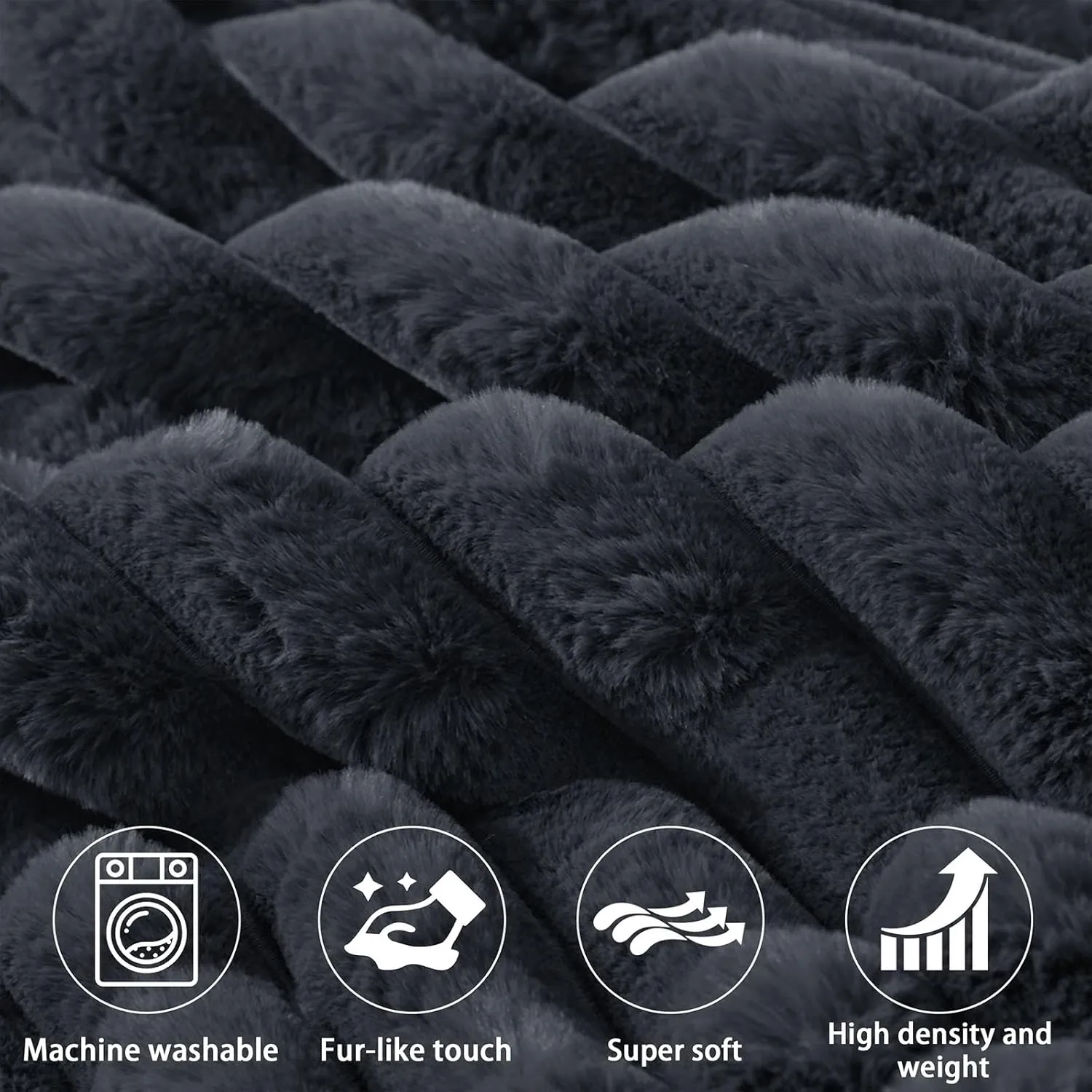 Faux Fur Headboard Pillow with 2 Pack Neck Roll Pillow Large Headboard Pillow Soft and Supportive with Removable Cover (Grey, King)