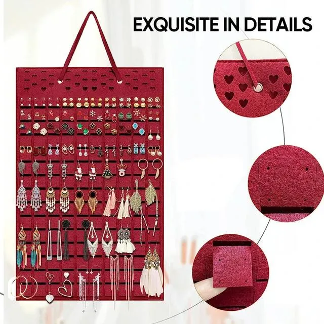 Felt Hanging Jewelry Organizer Earrings Hanging Organizer Wall Wall Jewelry Display Hanging Bag Home Organizer Jewellery Holder
