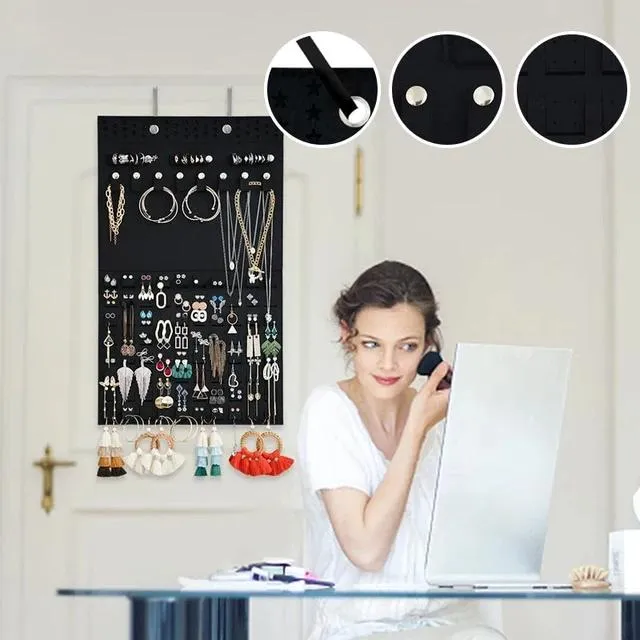 Felt Hanging Jewelry Organizer Earrings Hanging Organizer Wall Wall Jewelry Display Hanging Bag Home Organizer Jewellery Holder