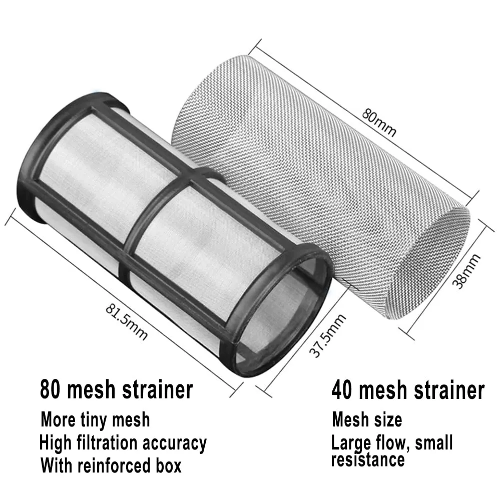 Filter, Pipeline Filter, Strainer Water Pump Filter with 40/80 Mesh Stainless Steel Strainer, Inline Mesh Screen, Water Pump Filter for Garden Irrigation(1INCH 80 MESH)