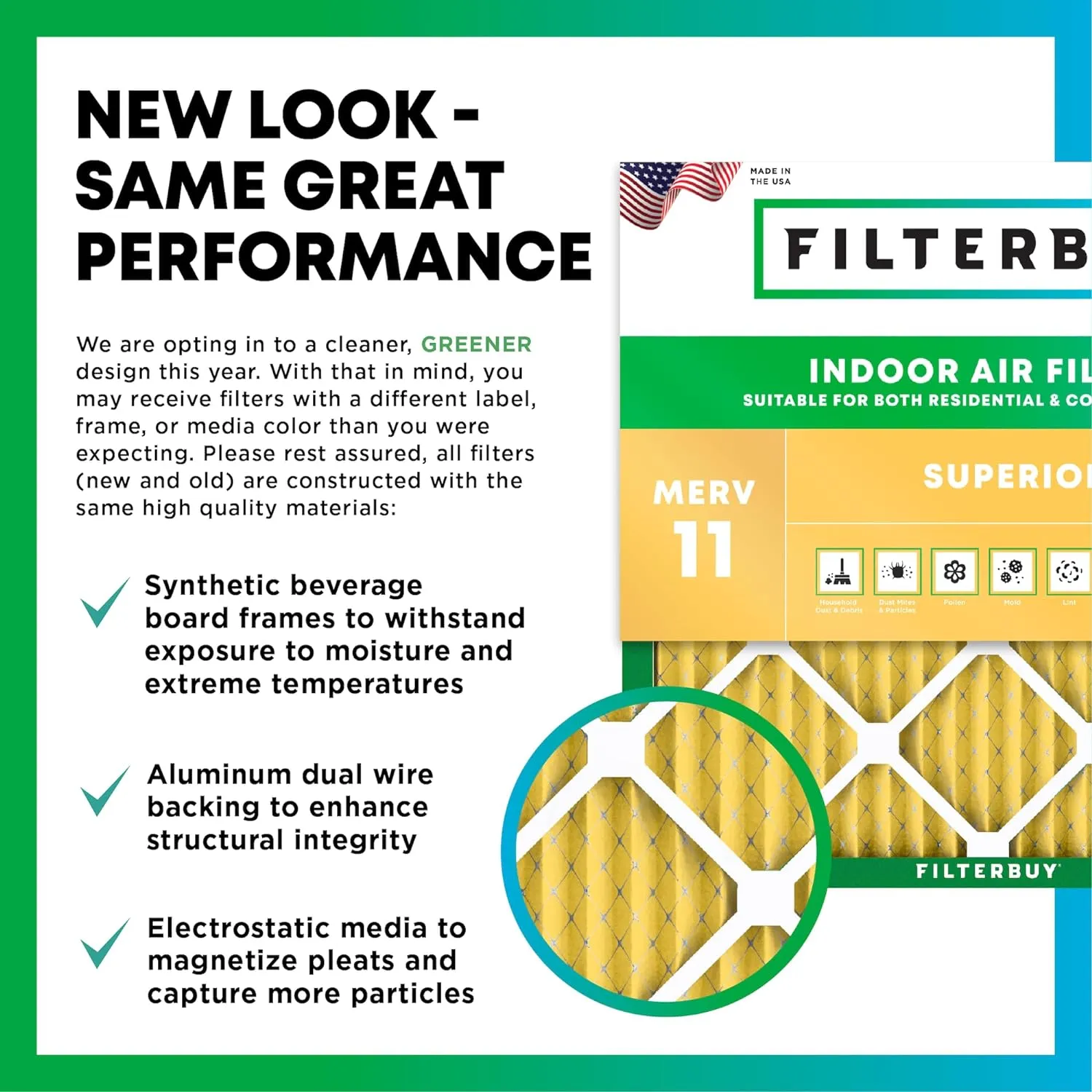 Filterbuy 12x12x1 Air Filter MERV 11 Allergen Defense (4-Pack), Pleated HVAC AC Furnace Air Filters Replacement (Actual Size: 11.75 x 11.75 x 0.75 Inches)
