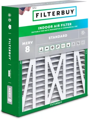 Filterbuy 17.5x21x5 Air Filter MERV 8 Dust Defense (1-Pack), Pleated HVAC AC Furnace Air Filters Replacement for Rheem, Ruud, and Protech (Actual Size: 17.13 x 20.63 x 4.38 Inches)