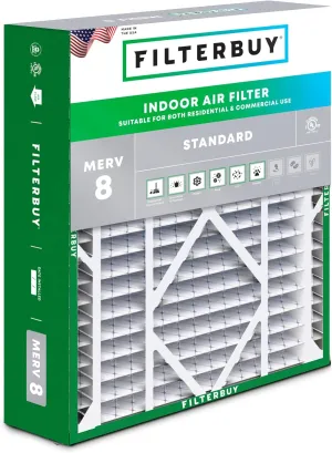 Filterbuy 20x26x5 Air Filter MERV 8 Dust Defense (1-Pack), Pleated HVAC AC Furnace Air Filters for Electro-Air, Emerson, Lennox, White Rodgers, & More (Actual Size: 20.00 x 25.88 x 4.88 Inches)