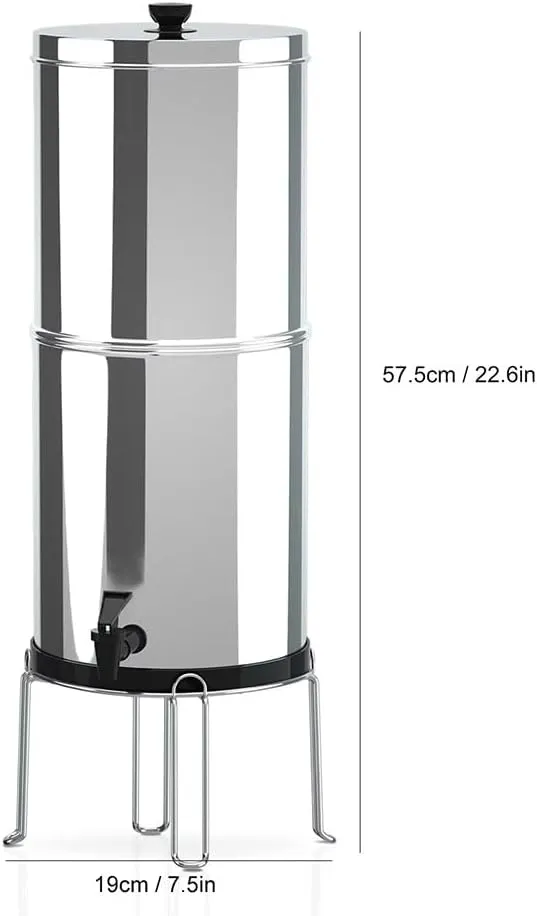 Filtration Bucket, Gravity Water Filter System Water Filtration Bucket for Home Outdoor Camping Hiking Emergency Preparedness(with Stand)