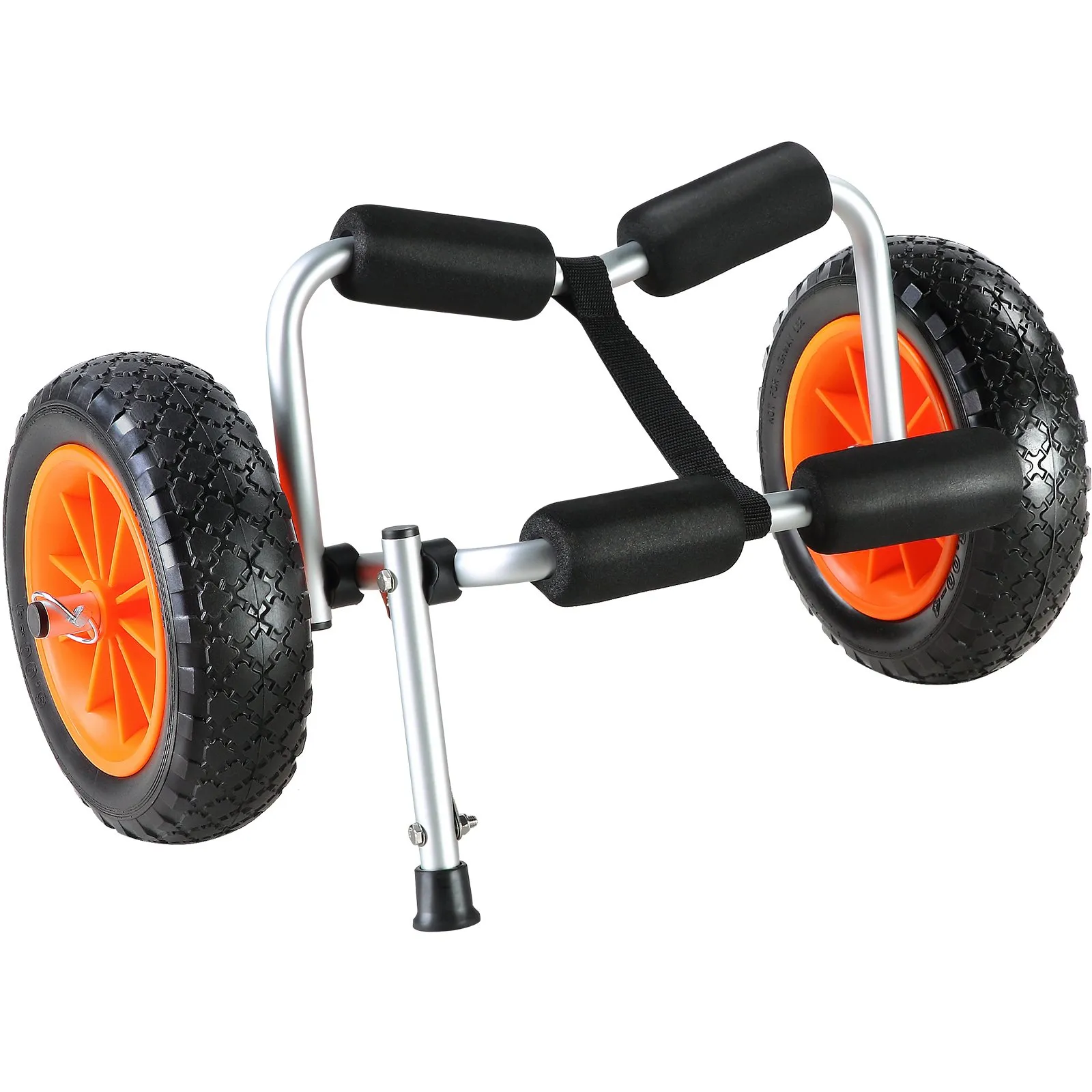 (FINAL PRICES ARE LOWER ON OUR SITE!) VEVOR Heavy Duty Kayak Cart, 250lbs Load Capacity, Foldable Canoe Trolley Cart with 10'' Solid Tires, Nonslip Support Foot & Tie-Down Strap, for Kayaks Canoes Paddleboards Float Mats Jon Boats