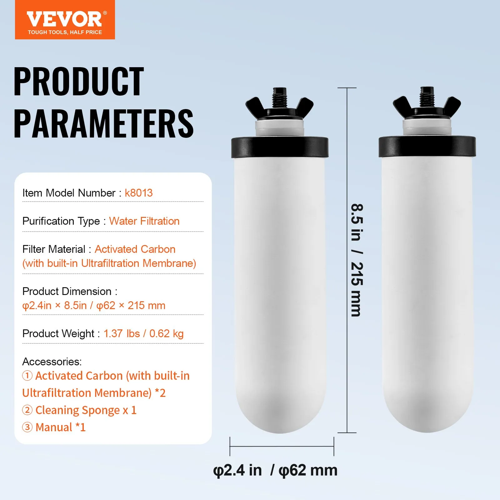 (FINAL PRICES ARE LOWER ON OUR SITE!) VEVOR Purification Water Filter Replacement for Gravity Filter System 2 Pack