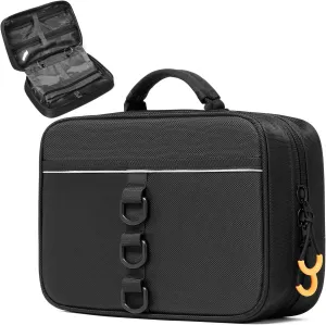 Fishing Tackle Organizer Bag - Soft Bait Binder with 4 Single Pocket Sleeves and 2 Double Pocket Sleeves for Lines, Hooks, Sinkers (Black)