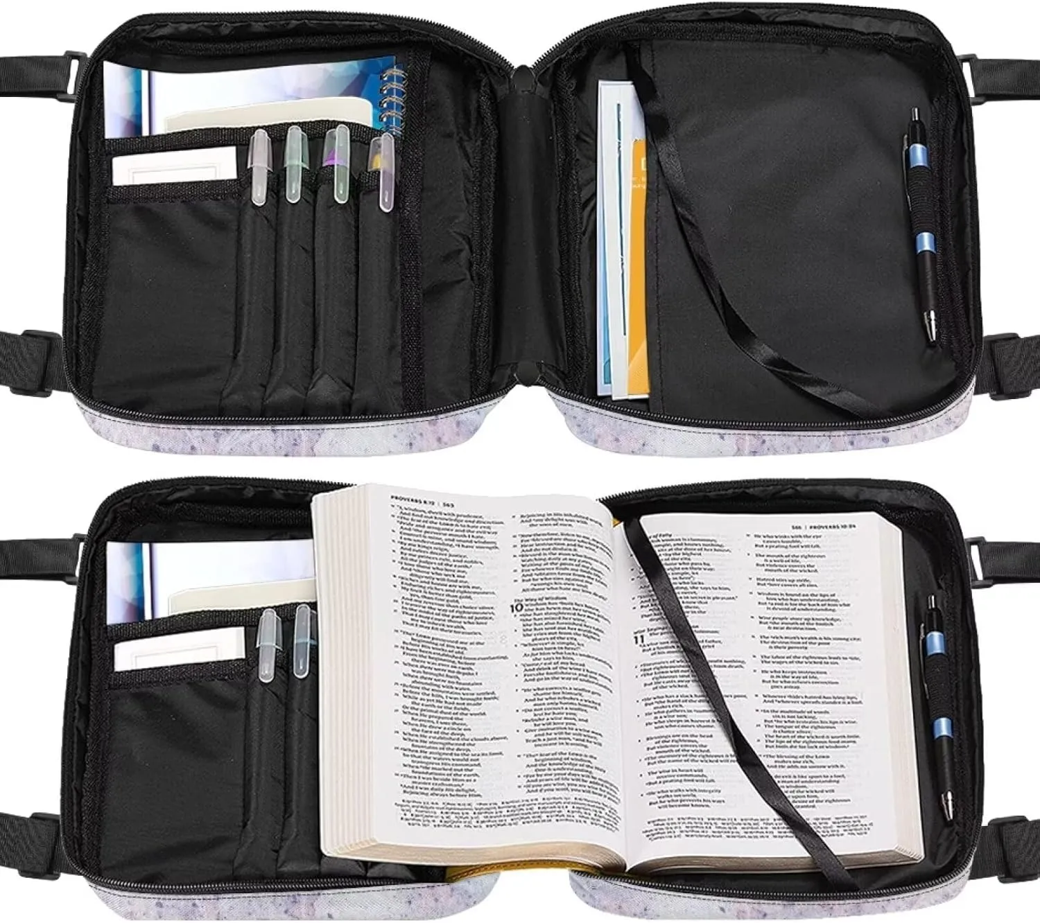Flashideas Bible Covers for Women Study Bag Bible with Adjustable Shoulder Strap Zippered Bible Bag