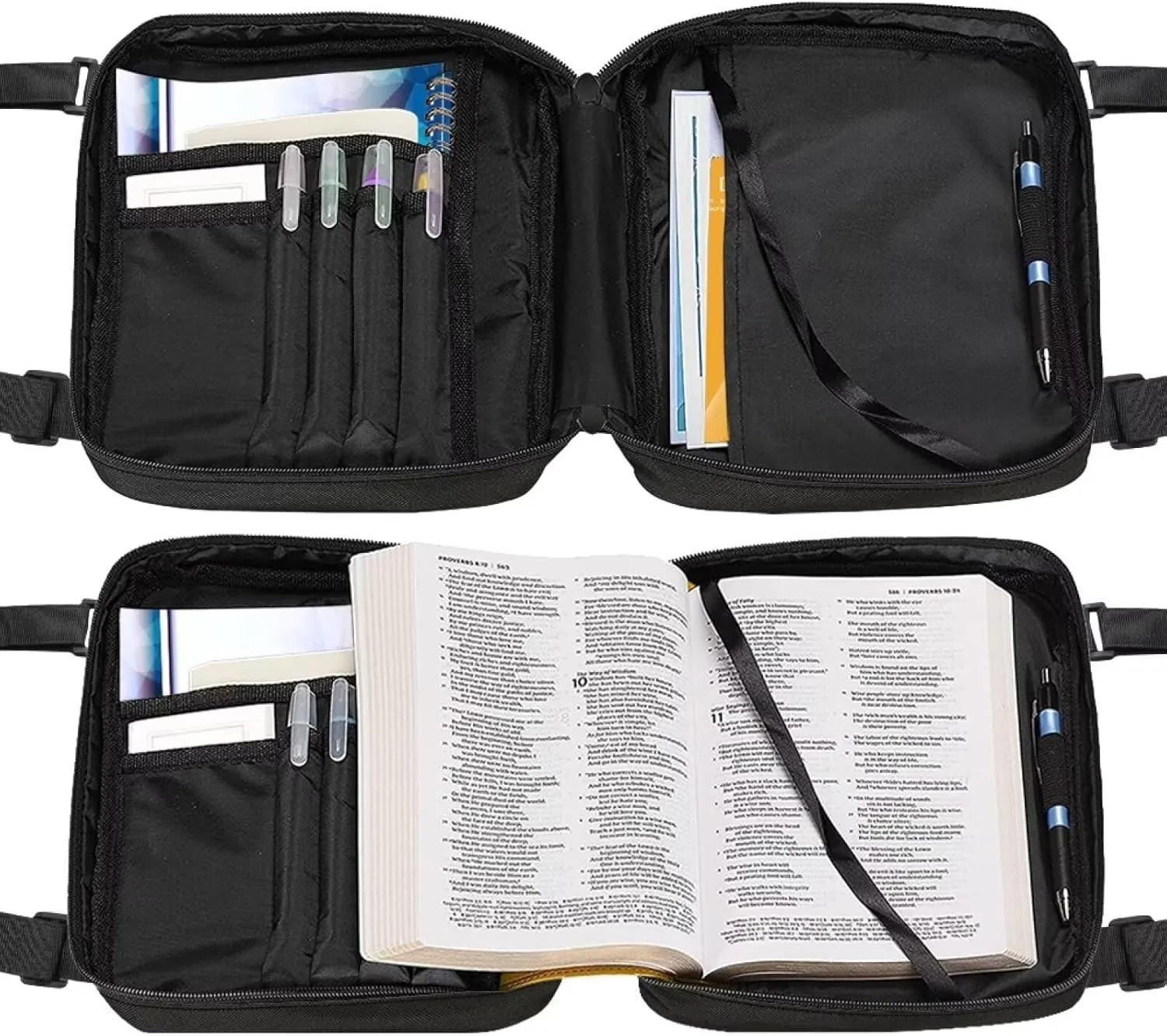 Flashideas Bible Covers for Women Study Bag Bible with Adjustable Shoulder Strap Zippered Bible Bag
