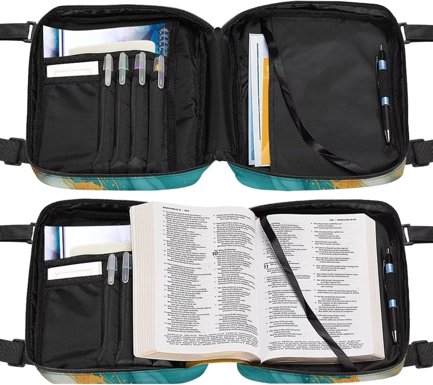 Flashideas Bible Covers for Women Zippered Bible Bag with Adjustable Shoulder Strap Multifunctional Bag
