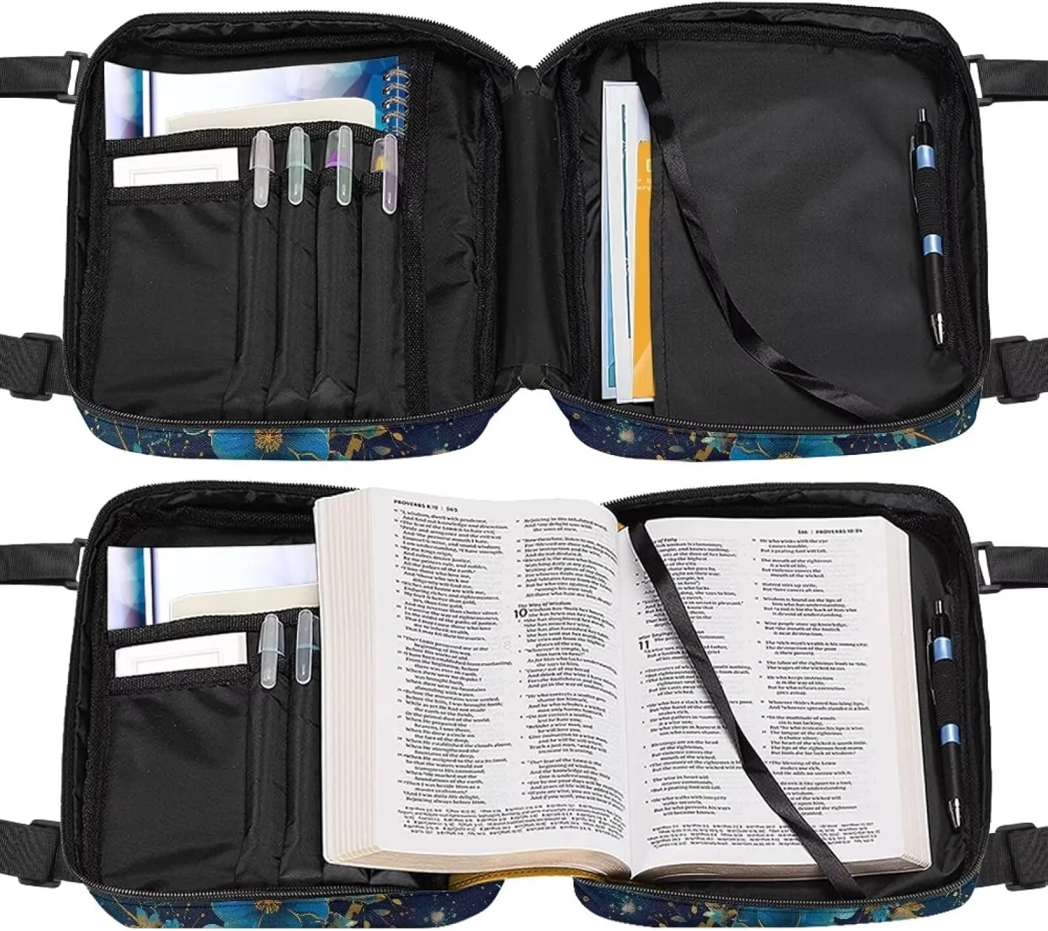 Flashideas Bible Covers for Women Zippered Bible Bag with Adjustable Shoulder Strap Multifunctional Bag