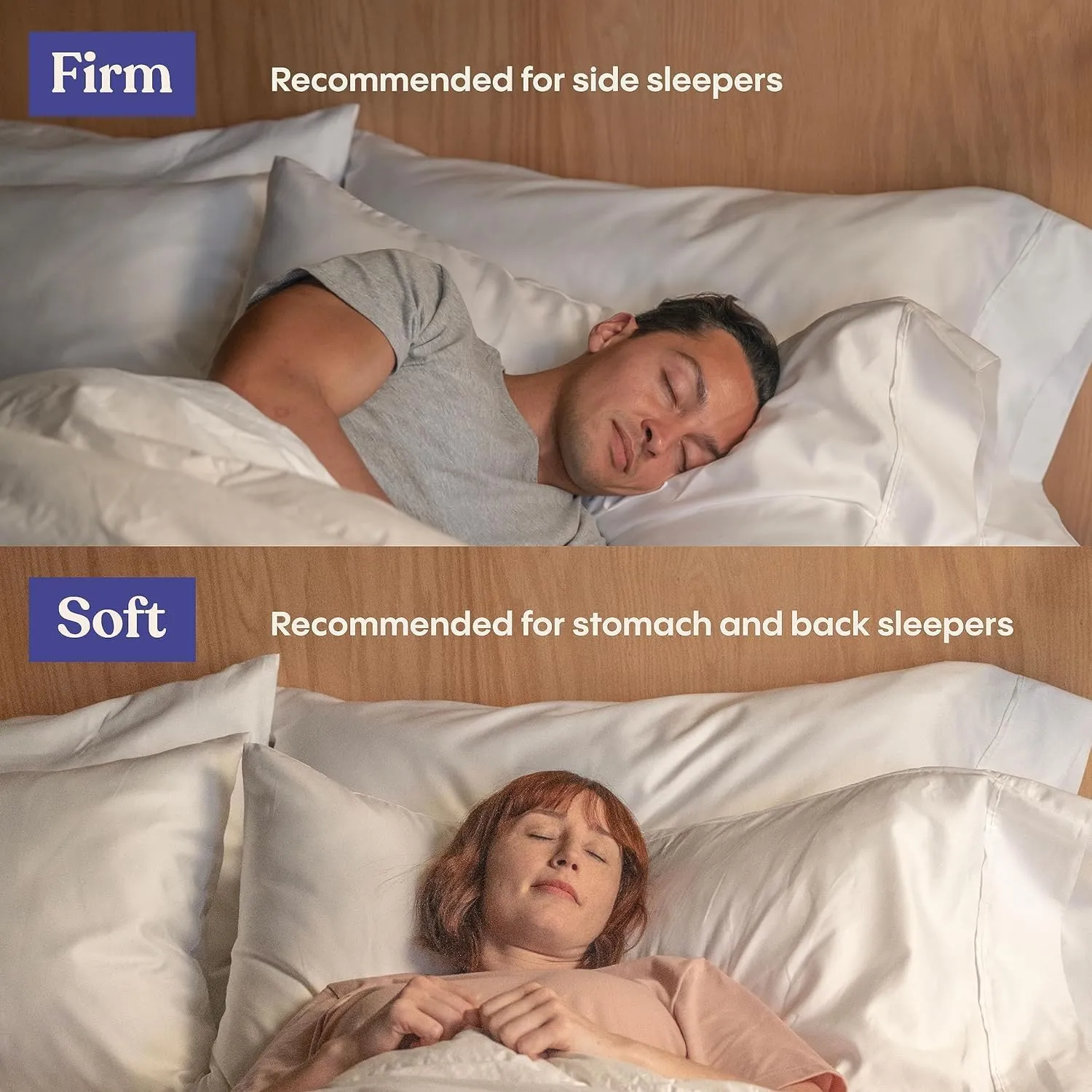 FluffCo Zen Fluff Pillows - Down Alternative Queen Size Pillow - Standard/Queen Bed Pillow for Sleeping Made in USA - Luxury Hotel Pillow - 100% Cotton 300 Thread Count (Soft Queen Size 1 Pack)
