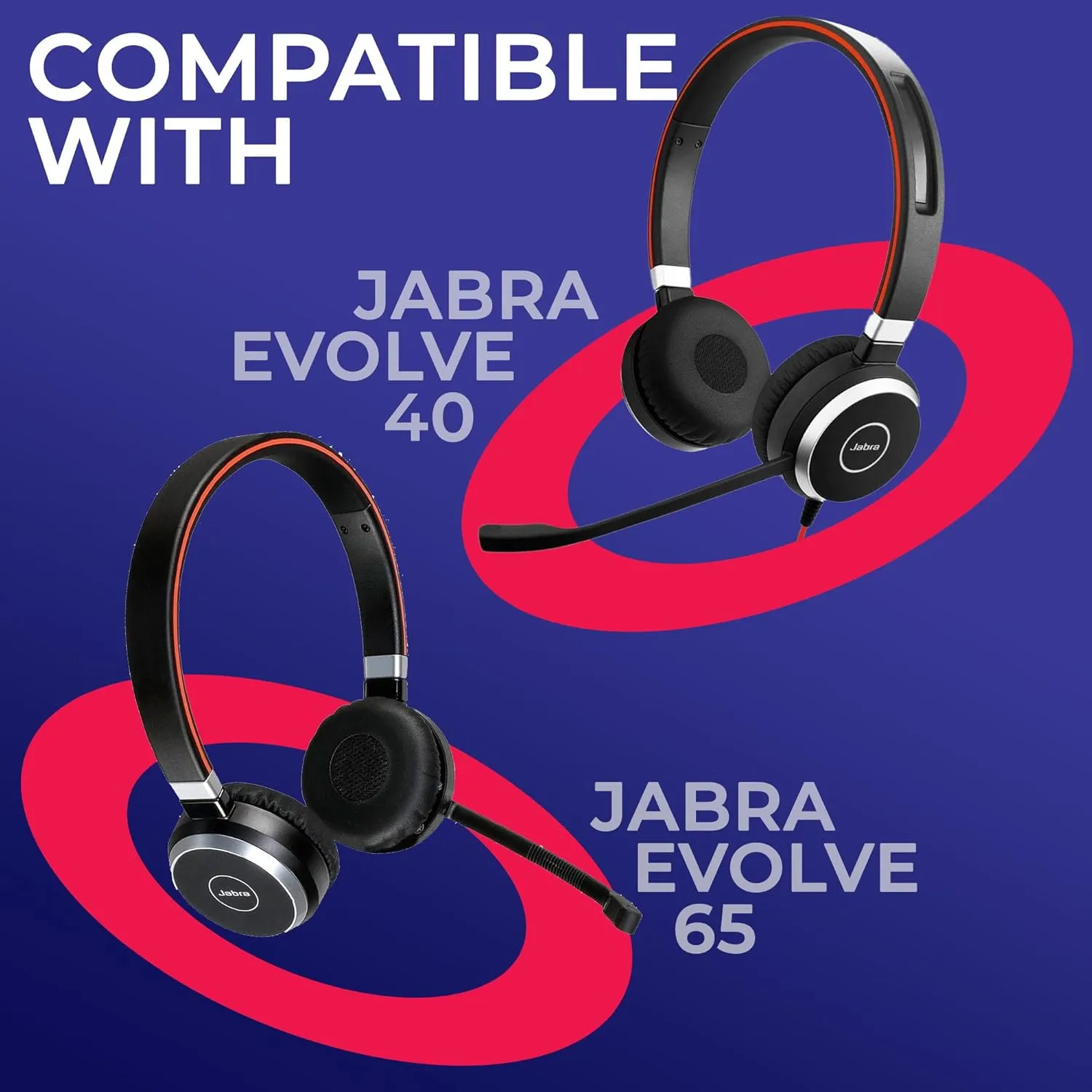 Foam Earpad Cushion for Jabra Headset Evolve 20, 30, 40, 65 – 10-Pack Replacement Kit Ear Cushions by Global Teck