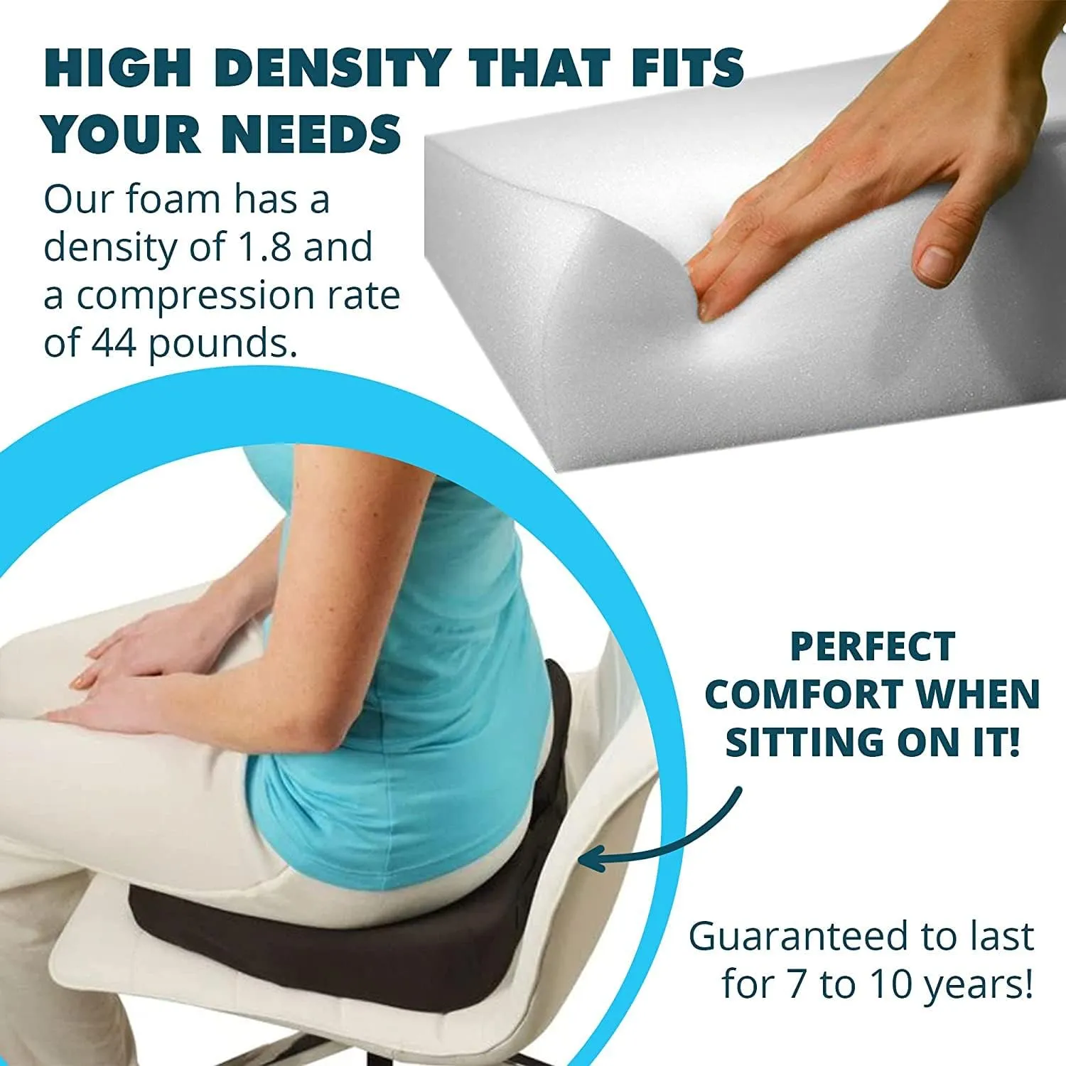 Foamma 2" x 24" x 72" High Density Upholstery Foam Padding, Thick-Custom Pillow, Chair