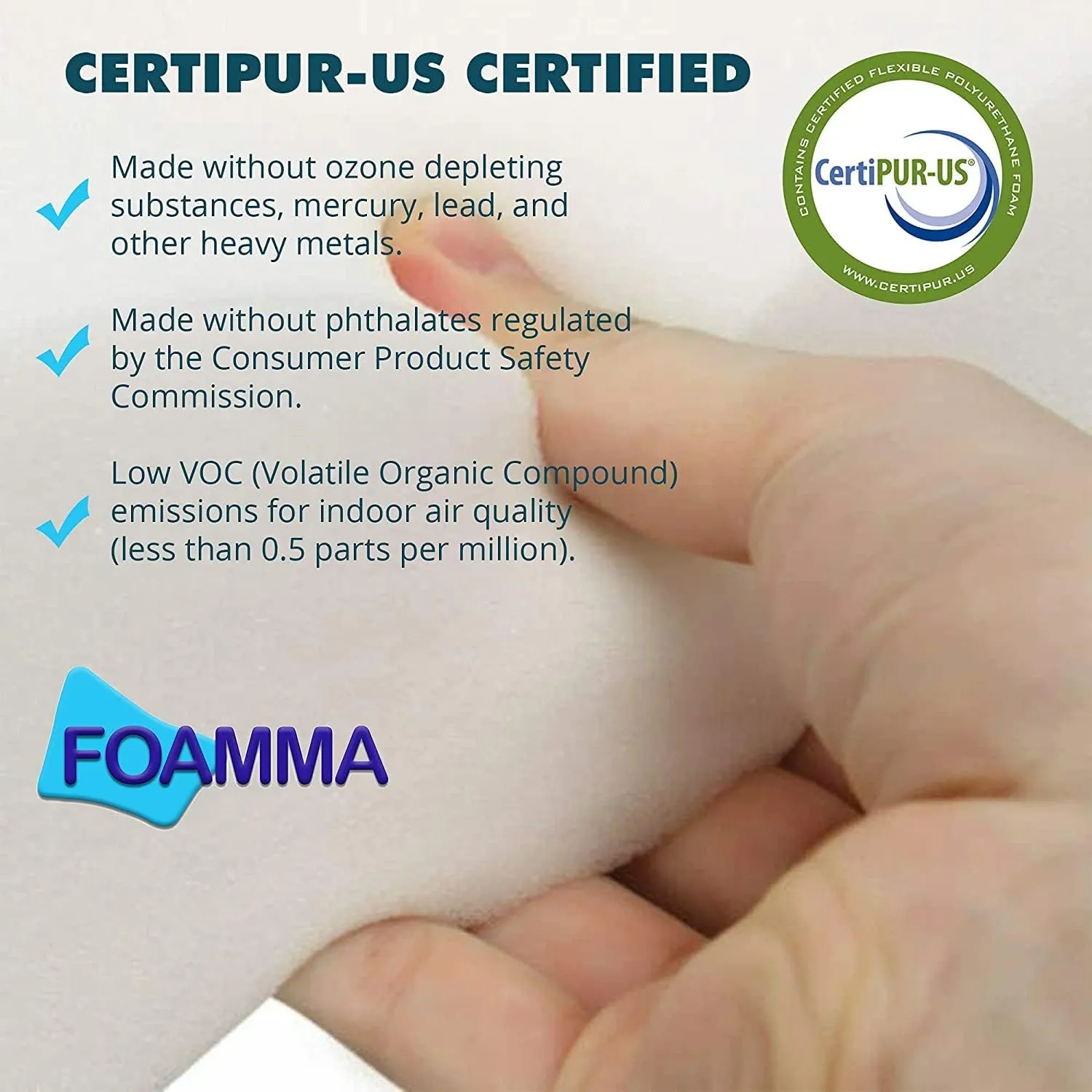 Foamma 6" x 24" x 72" Charcoal High Density Upholstery Foam Padding for Cushions and Seat Repair, Charcoal, Thick Custom Pillow, Chair, Couch Cushion Replacement Foam, and Craft Upholstery Supplies