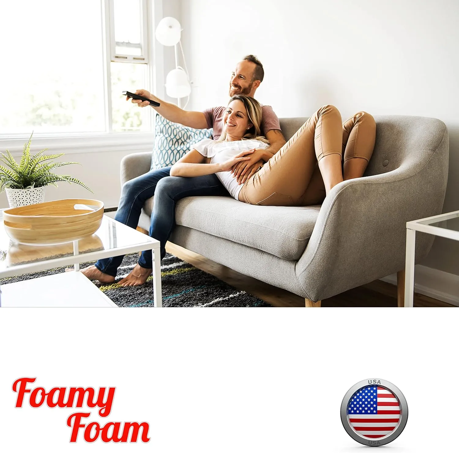 Foamy Foam High Density 1 inch Thick, 24 inch Wide, 72 inch Long Upholstery Foam, Cushion Replacement