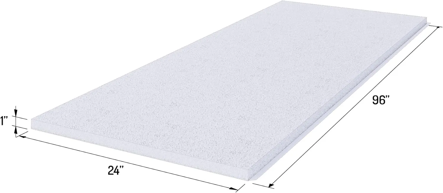 Foamy Foam High Density 1 inch Thick, 24 inch Wide, 96 inch Long Upholstery Foam, Cushion Replacement