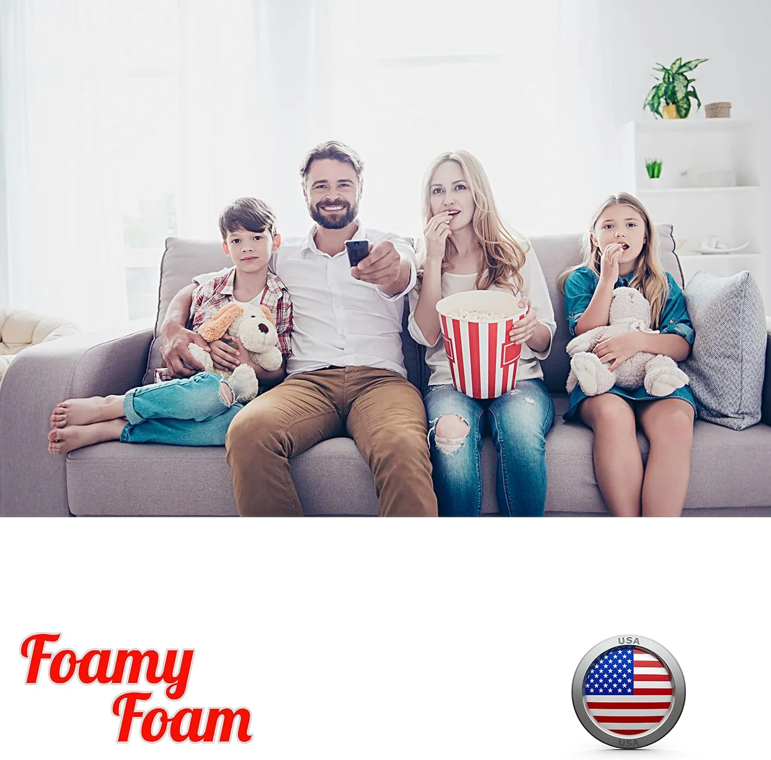 Foamy Foam High Density 3 inch Thick, 24 inch Wide, 24 inch Long Upholstery Foam, Cushion Replacement