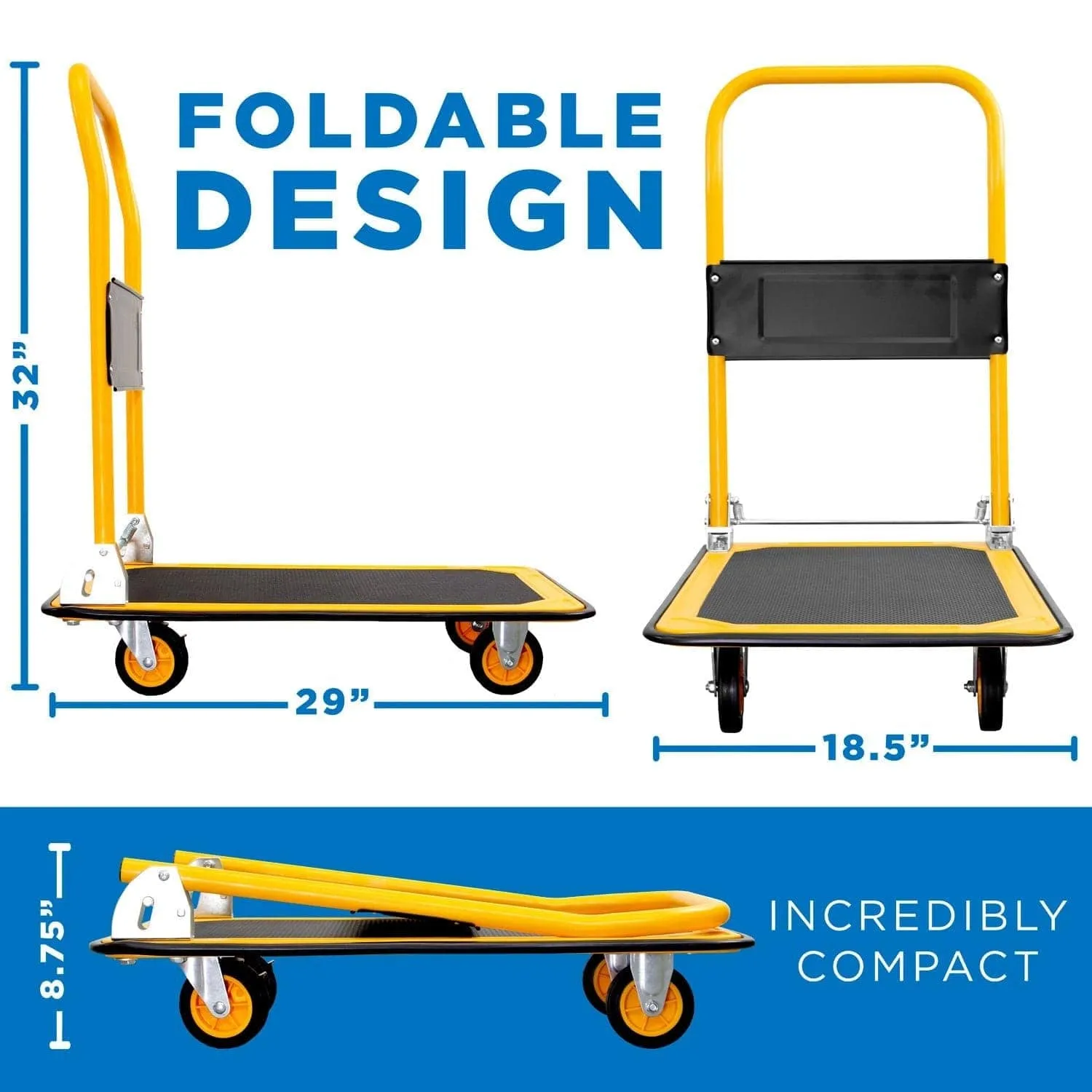 Foldable Flatbed with Swivel Wheels
