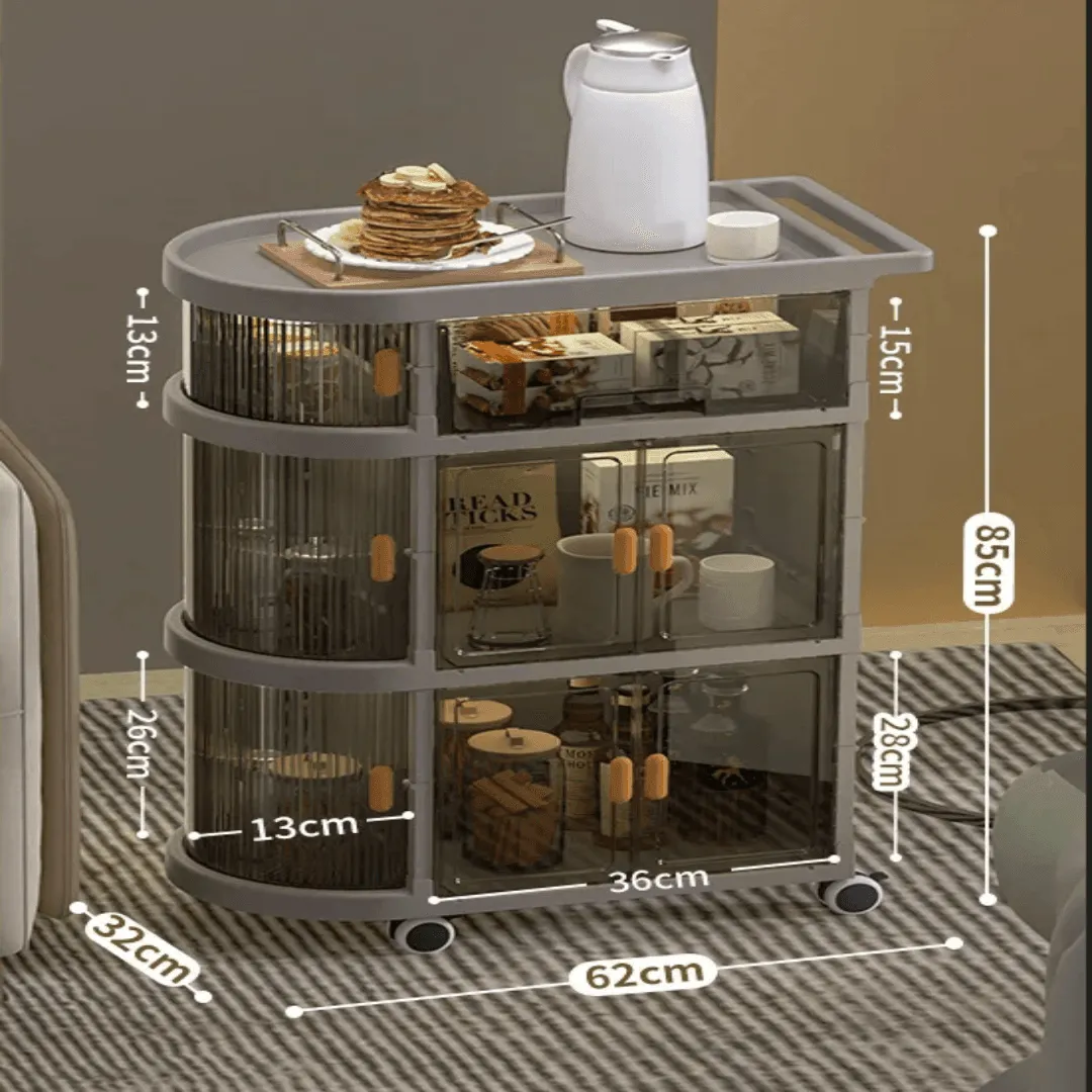 Foldable Trolley Organizer - Multi-Layer Storage Cart