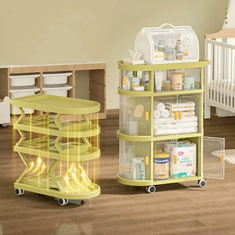 Foldable Trolley Organizer - Multi-Layer Storage Cart