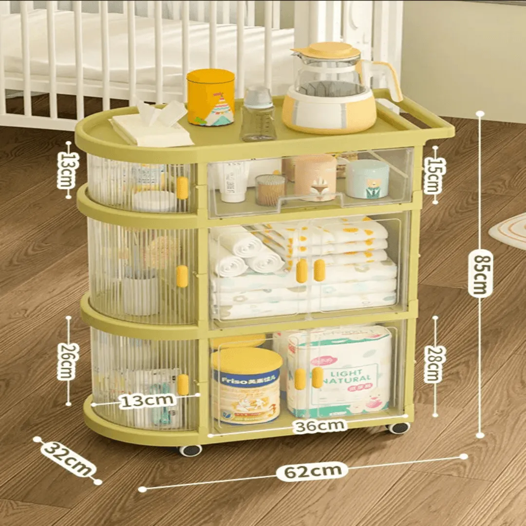 Foldable Trolley Organizer - Multi-Layer Storage Cart