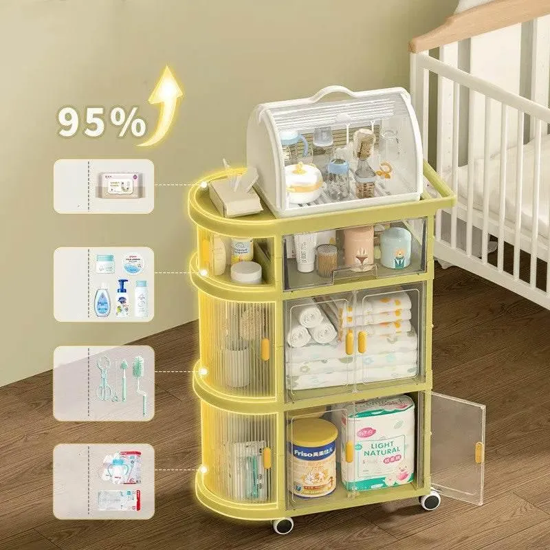 Foldable Trolley Organizer - Multi-Layer Storage Cart