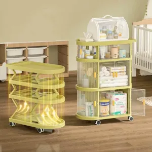 Foldable Trolley Organizer - Multi-Layer Storage Cart