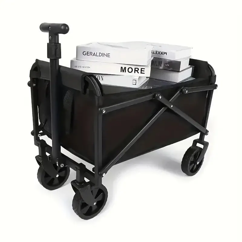 Foldable Wagon Cart, Heavy-Duty Multi-Purpose Garden Cart, All-Terrain Foldable WagonSide Pockets, Large Capacity Space, f