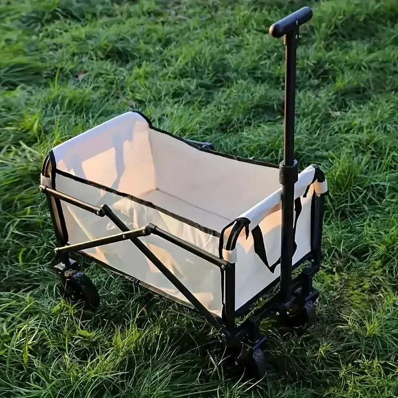 Foldable Wagon Cart, Heavy-Duty Multi-Purpose Garden Cart, All-Terrain Foldable WagonSide Pockets, Large Capacity Space, f