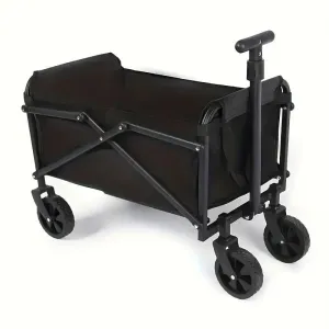 Foldable Wagon Cart, Heavy-Duty Multi-Purpose Garden Cart, All-Terrain Foldable WagonSide Pockets, Large Capacity Space, f