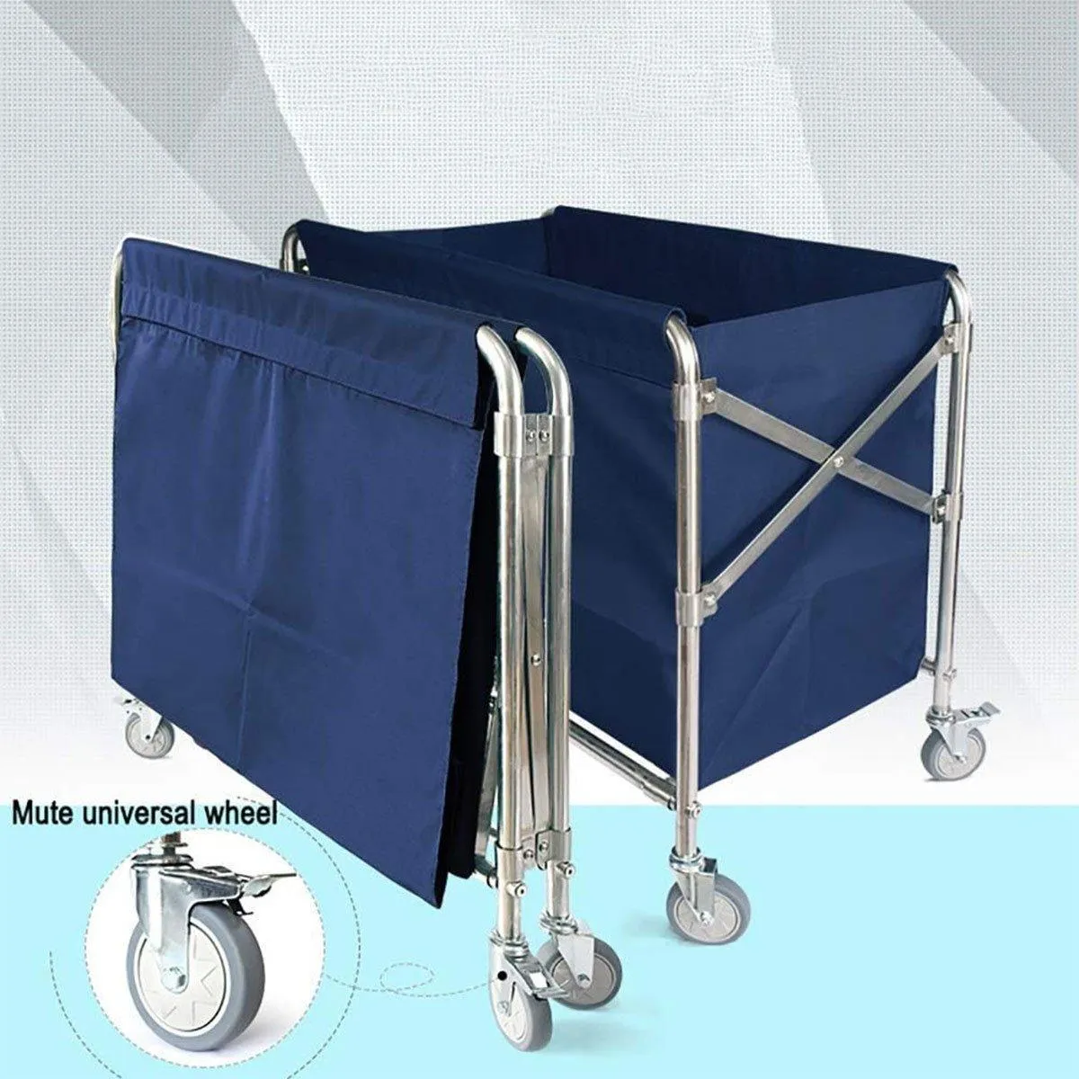 Folding Linen Trolley with Hand Push Design for Storage Room Cleaning Service